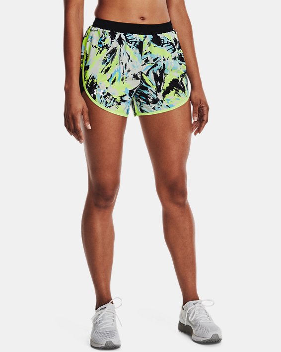 Women's UA Fly-By Elite 3'' Printed Shorts, Black, pdpMainDesktop image number 0